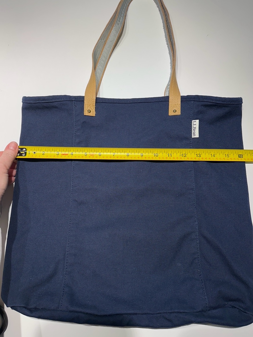 RARE LL Bean Leather Handle Essential Tote Bag (18L) - Picture 6 of 12